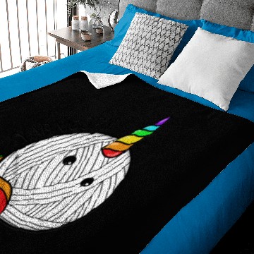 Discover knitting needle wool yarn chopping unicorn gift Baby Blankets