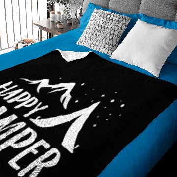 Discover Happy Camper Caravan Camper Baby Blankets