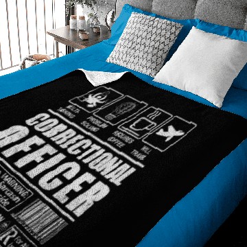 Discover Correctional Officer Warning Thin Silver Line Baby Blankets