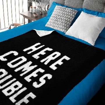 Discover Here Comes Trouble Baby Blankets