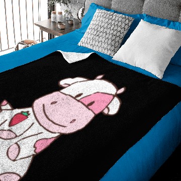 Discover strawberry cow Baby Blankets