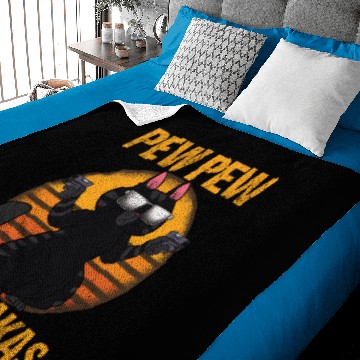Discover Pew Pew Madafakas black cat Baby Blankets