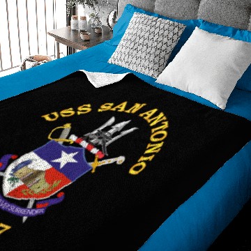 Discover Navy USS San Antonio LPD 17 wo Back Baby Blankets