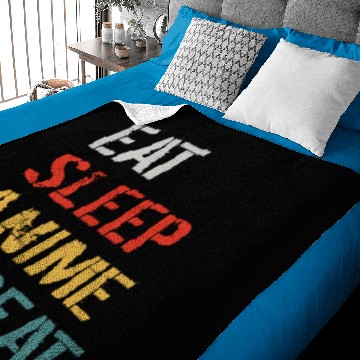 Discover Eat Sleep Anime Repeat Baby Blankets