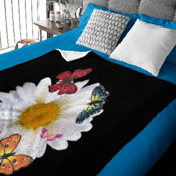 Discover White Daisy & Butterflies. Beautiful Baby Blankets.
