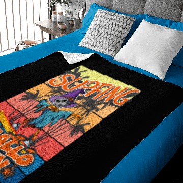 Discover Halloween Surfboard Dubbing Skeleton Gift Idea Fun Baby Blankets