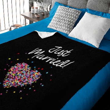 Discover Just Married Wedding Couples Heart Gift Baby Blankets