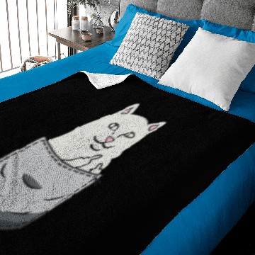 Discover Funny Pocket Cat Middle Finger Gesture Gift Baby Blankets