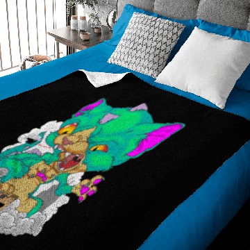 Discover Catzilla funny cat with god zilla look Baby Blankets