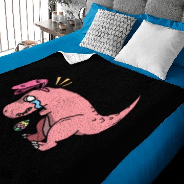 Discover Funny Easter Dinosaur Gift Happy Easter Dino Bunny Baby Blankets