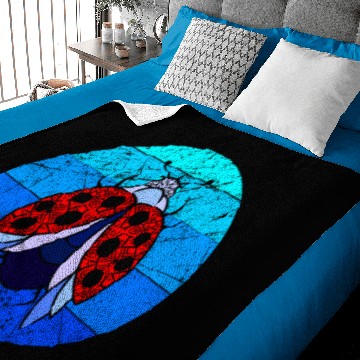 Discover Blue Retro Vintage Ladybug Beetle Insect Baby Blankets