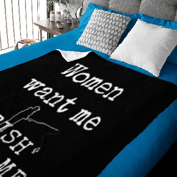 Discover Women want me, fish fear me Dad joke Baby Blankets