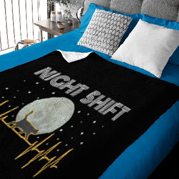 Discover Nurse Baby Blankets Cat Night Shift EKG Full Moon