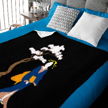 Discover Geisha and cherry blossom tree Baby Blankets