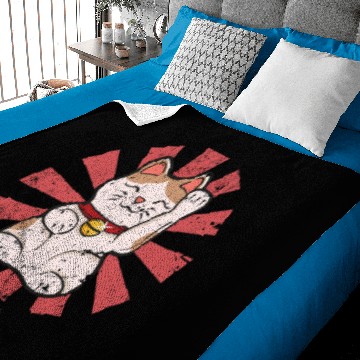 Discover Lucky Cat Retro Japanese Essential Baby Blankets