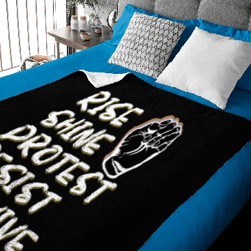 Discover Rise Shine Protest Resist Survive Baby Blankets