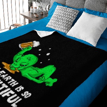 Discover Funny Drunk ET Alien Beer Drinker Craft Beer Baby Blankets