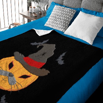 Discover Halloween pumpkin cat face Baby Blankets