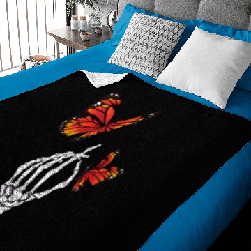 Discover Monarch Butterfly On Skeleton Baby Blankets