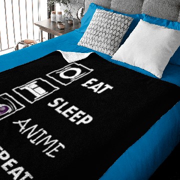 Discover Eat Sleep Anime Repeat Baby Blankets