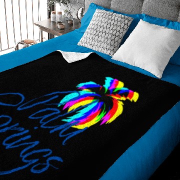 Discover Palm Springs Neon Tree (Blue) Baby Blankets