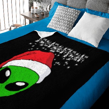 Discover Alien Christmas With Santa Hat Baby Blankets
