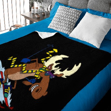 Discover Funny Moose Skiing Baby Blankets