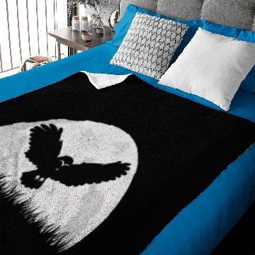 Discover Flying Barn Owl Moon Baby Blankets