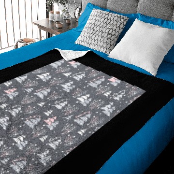 Discover Grey Winter Christmas Tree Holiday Pattern Baby Blankets