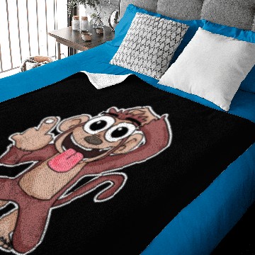 Discover Monkey shows middle finger Baby Blankets