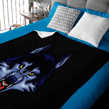Discover Angry Wolf Face Baby Blankets