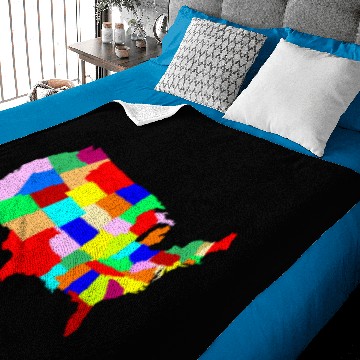 Discover USA Patchwork Map Baby Blankets