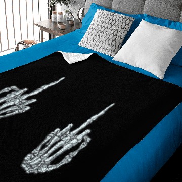 Discover Skeleton Middle Finger Baby Blankets