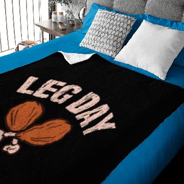 Discover Leg Day Turkey Gobble Traditional Turkey Baby Blankets