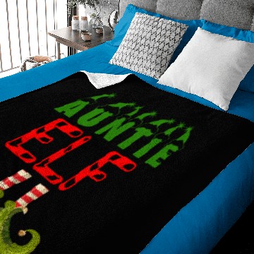 Discover Auntie Elf Funny Group Matching Family Pyjamas Baby Blankets