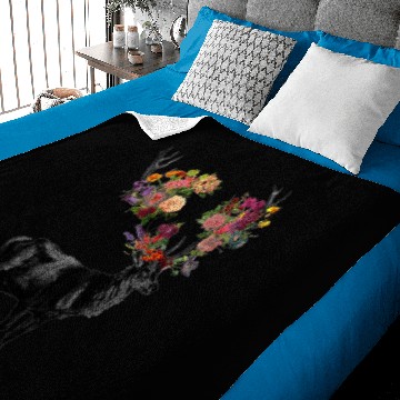 Discover Spring Itself Deer Floral Baby Blankets