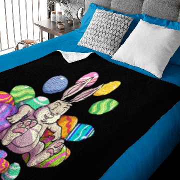 Discover funny easter girls boys toddler easter bunny Baby Blankets