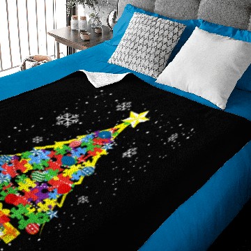 Discover Autism Christmas Tree Baby Blankets