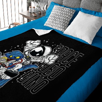 Discover Comic - Astro Dino Robot - dark Baby Blankets