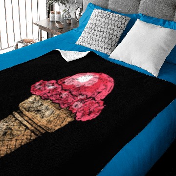 Discover Vintage Strawberry Ice Cream Cone Dessert Love Baby Blankets