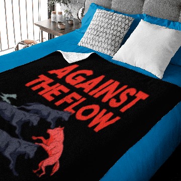 Discover Against the flow wolf pack and lonely wolf Baby Blankets