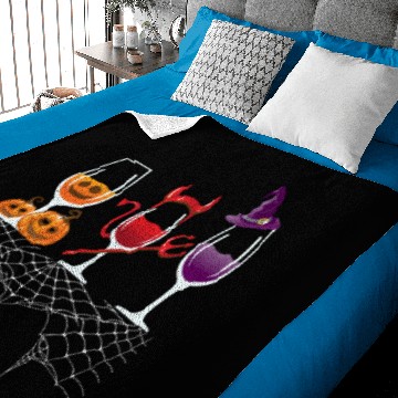 Discover Halloween Red Wine Glasses Pumpkin Devil Witch Cut Baby Blankets
