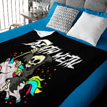 Discover Death Metal Unicorn Baby Blankets