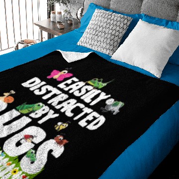 Discover Funny Bug Insects - Easy Distracted By Bugs Baby Blankets