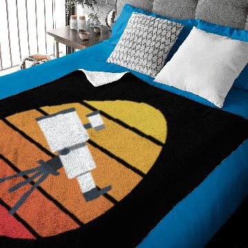 Discover Retro Telescope Explorer Astronomy Science Kid Baby Blankets