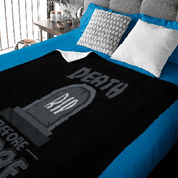 Discover Death Before Decaf Baby Blankets