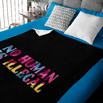 Discover No Human Is Illegal Baby Blankets