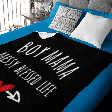 Discover Boy Mama Boy Mama Messy Blessed Life Baby Blankets