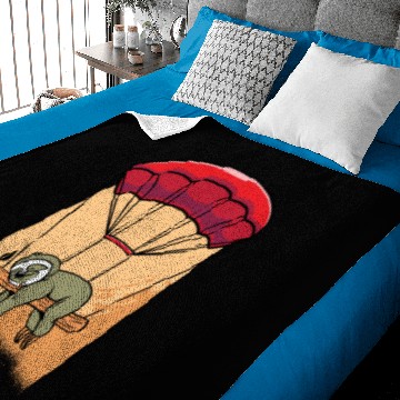 Discover Skydiving Sloths Funny Sloth Skydiver Parachuting Baby Blankets