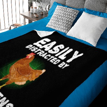 Discover Easily Distracted By Chickens Farmer Gift Chicken Baby Blankets